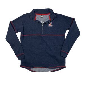 Arizona Wildcats Fleece Sweater Mens S Small Blue Quarter Zip Stadium Athletics
